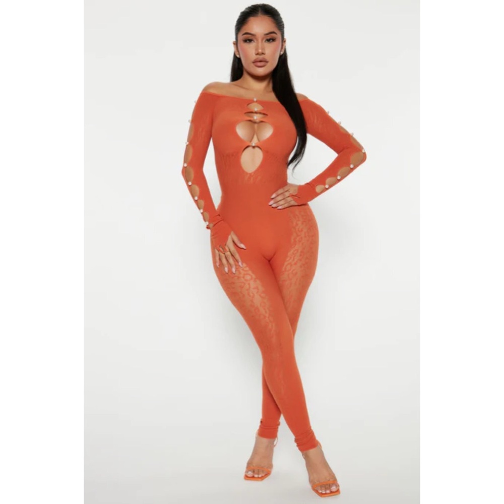 Fashionnova Sierra Seamless Jumpsuit - Rust